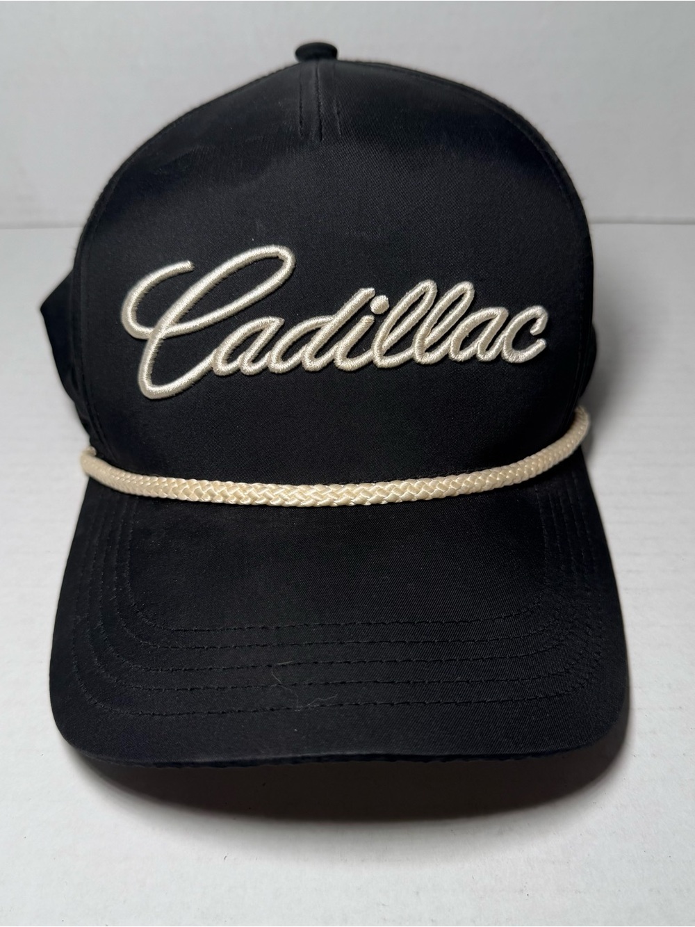 Vintage Cadillac General Motors American Needle Braided Black Hat SnapBack